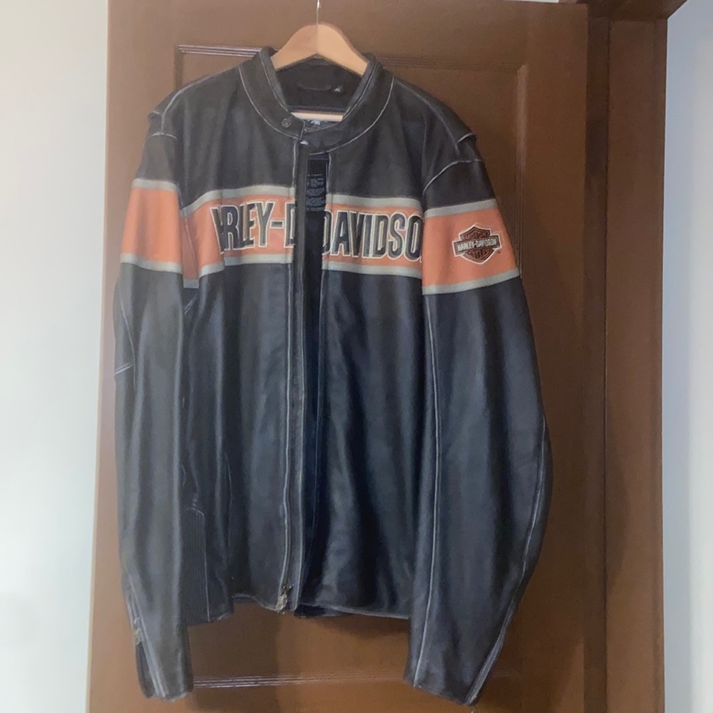 Harley Davidson Victory Lane Leather Motorcycle Jacket main image 1